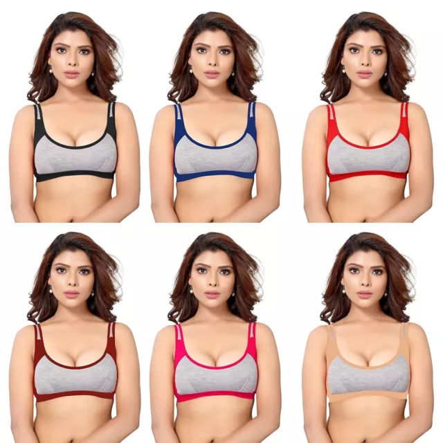 Confezione combinata di reggiseni da palestra Sports da donna in cotone non...