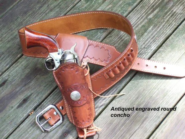 Reddog Leather Cowboy Fast Draw Western Holster & Belt, Colorado Concho!