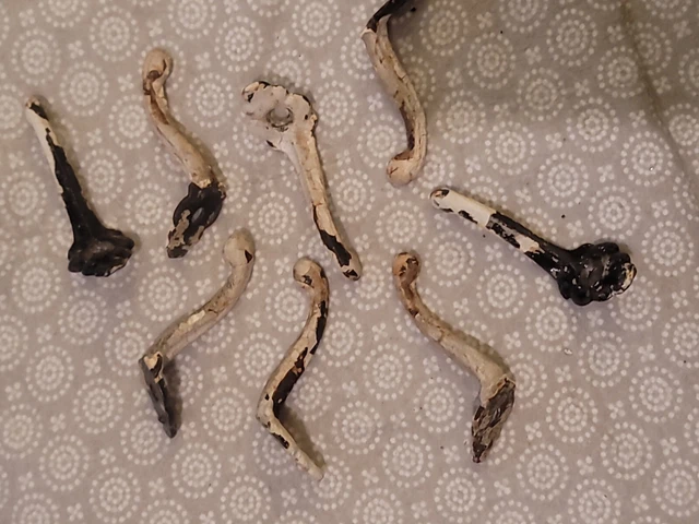 8 Coat Hooks Cast Iron Vintage Antique Look Hat Hook Hall Restoration Farm 2"