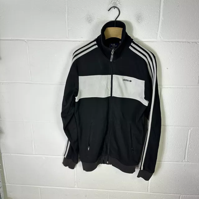 Adidas Jacket Mens Medium Black White Firebird Trefoil Originals Striped Adi Y2K
