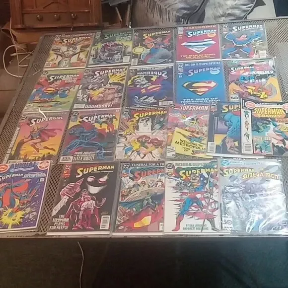 Vintage Superman Comic Book lot of 21 books DC 1980s, 1990s