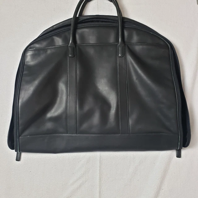 COACH Black Soft Leather Hanging Garment Suit Bag Hanger 20 x 22 x 3 [NO ID TAG]