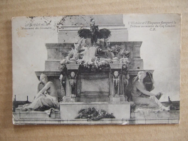 Cpa Bordeaux (33) Monument Des Girondins. Tribune Surmontee Du Coq Gaulois
