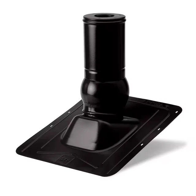 1.5 In. 26-Gauge Pivot Pipe Boot Flashing Galvanized in Black