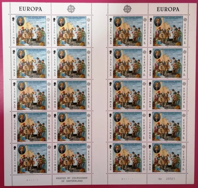 ISLE OF MAN 164/65 "Europa-CEPT 1980", Satz in 2 Originalbogen, **postfrisch