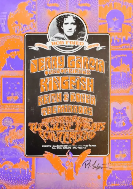 Jerry Garcia Kingfish Bob Fried Memorial Boogie Concert Handbill Winterland 1...