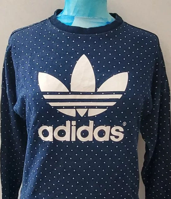 Adidas Originals Denim Spotty Sweatshirt Jumper 8uk 10/11yrs girls womens 3