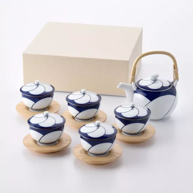 Japanese Porcelain Hakusan Hasami  Arita  Sencha 7tea set Won good design award