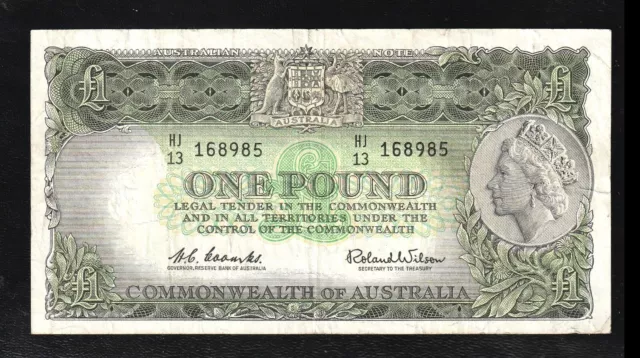 🇦🇺 Australia £ 1 Pound, 1953-1960 P-30 QE II BANKNOTE