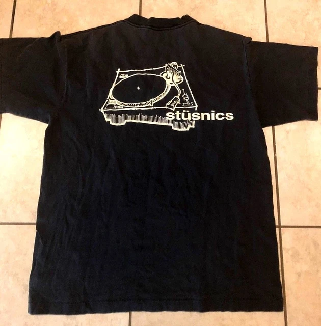 VINTAGE STUSSY T Shirt Pump It Up Turntable Technics Rare L 