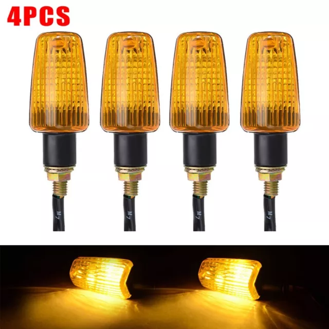 4 X 6 Volt, 6V Moto Clignotants L��ger Clignotant Indicateur Avec Ambre Lentille