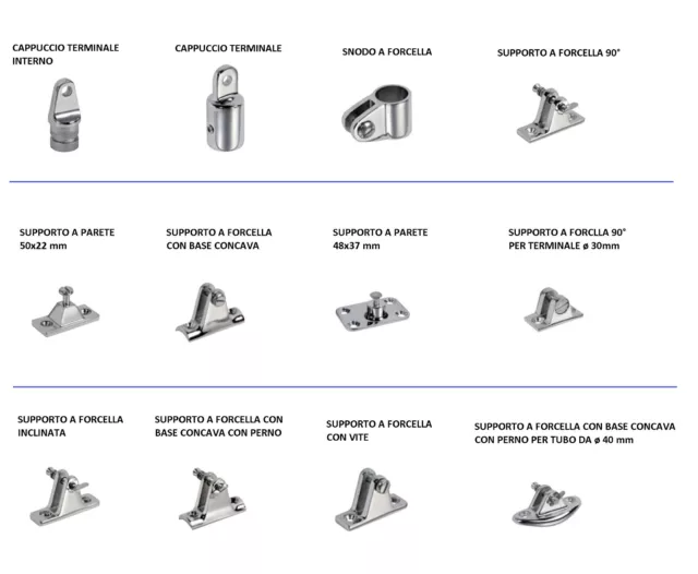 Accessori Per Tendalini In Acciaio Inox - Nautica Gommone Barca Vela