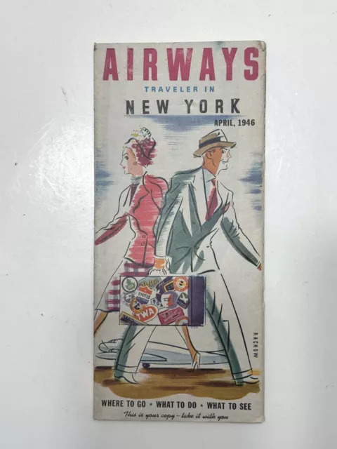 Vintage Airways Traveler in New York April 1946 Travel Brochure