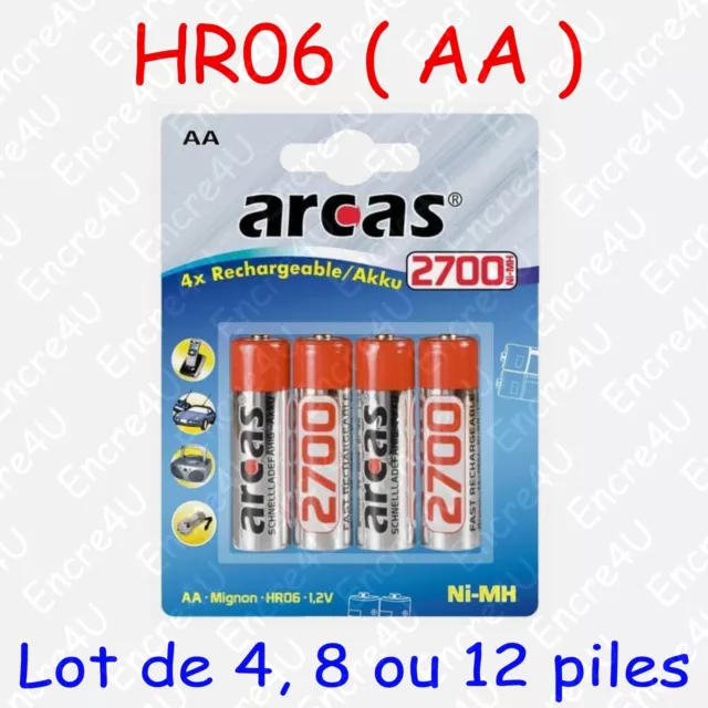 Piles Rechargeables Accus AA LR06 - dispo aussi en version Alcaline " jetable "