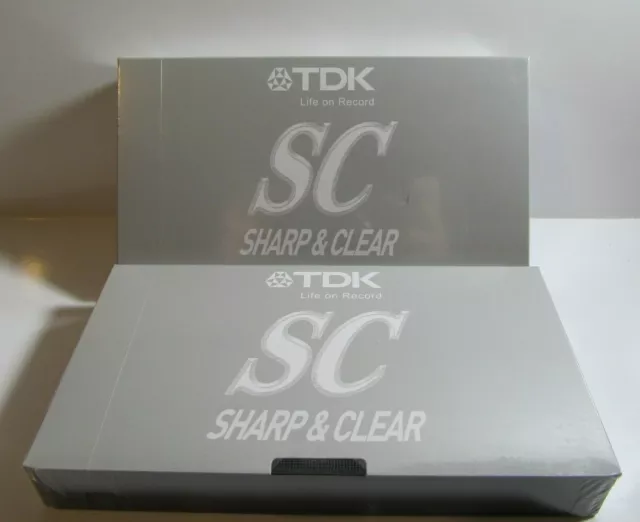 2 @ TDK SC Sharp & clear VHS Factory Sealed Tape