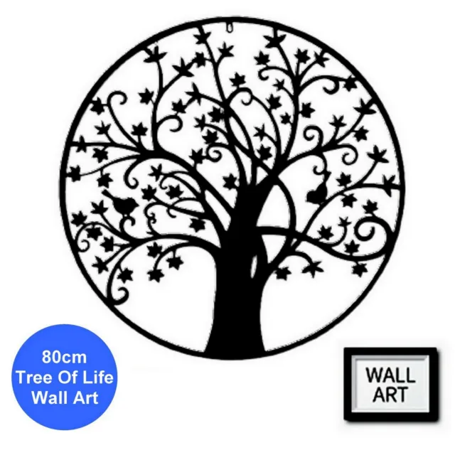 Wall Art Metal Home Decor Hanging Round Sculpture Tree Of Life Garden 80cm HUGE