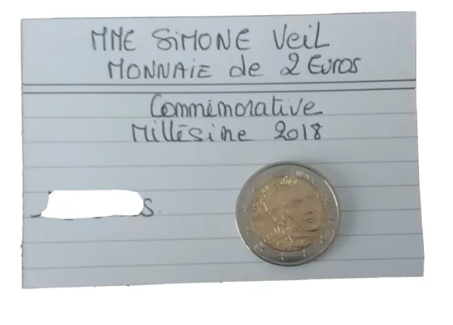 pièce de monnaie 2 euros millésime 2018  commémorative Mme Simone Veil 