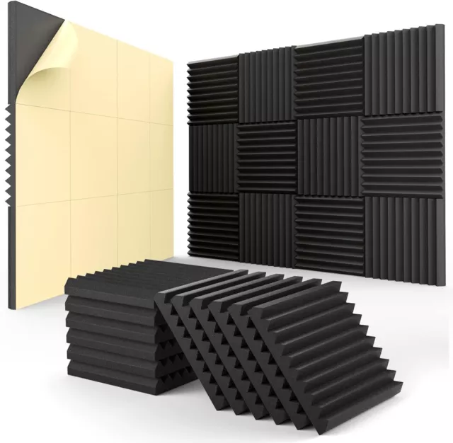 12 pack  1" X 12" X 12"Sound Proof Foam Panels With Self-Adhesive，Acoustic Foam