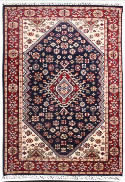 Herizz Serapi Oriental Wool Area Rug Parsian Hand-Knotted Blue Carpets 5x8 ft