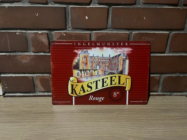 Volkswagen Q1836 - Plaque Métal Vintage 'Volkswagen' Rouge Bleu Beige - 30x20 Cm