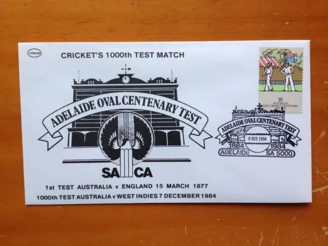 1984 Australia Centenary Of The Ashes Adelaide Test Cricket Cover By Strand