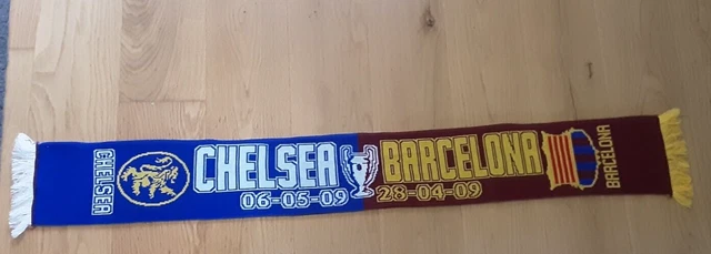 Chelsea vs Barcelona 28/04/09 Scarf Rare Football / Soccer Match Scarf