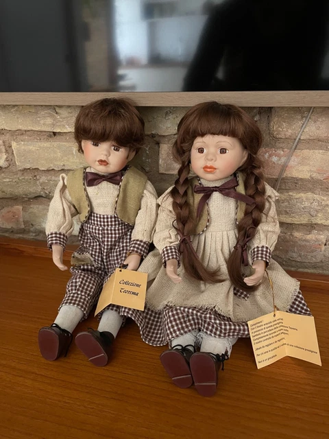 Pareja de dos muñecos de porcelana Collezione Teorema