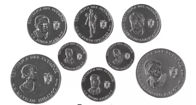 Ecuador Coins Set 8 pcs Unc ( Commemorative 2023)