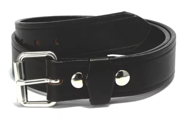 1 1/2" Wide Amish Handmade Work Belts Blk, Rich Brn, Chestnut 13 Oz Leather