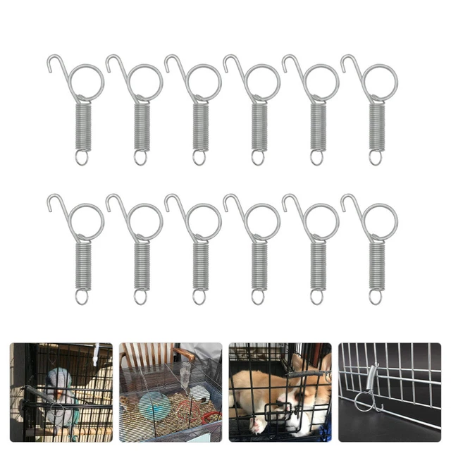 12 pcs Kaninchenkäfig-Tür Federhaken robuste Federhaken Pet Cage Reparing Hooks