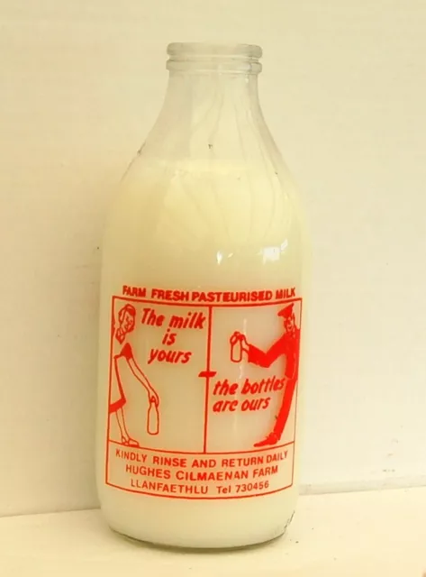 milk bottle : lovely old Cilmaenan Llanfaethlu Anglesey WALES dairy