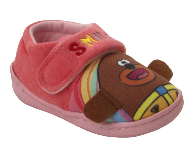 Girls Hey Duggee 3D Pink Character Touch Fasten Slippers Uk Size 5-10