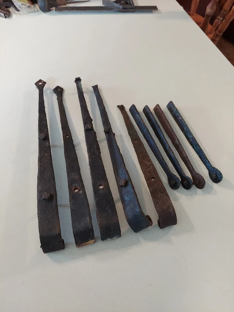 Primitive Antique Hand Forged Barn Door Strap Hinges Gate and others 3