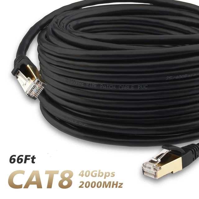 LOT CAT 8 CAT 7 Heavy Duty high Speed LAN Network Cable Cord 40Gbps, 2000Mhz