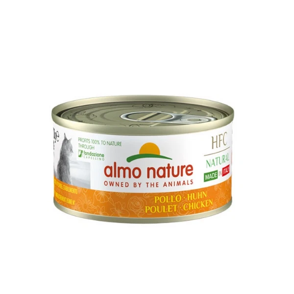 Almo Nature HFC Made in Italy Cibo Umido per Gatti - Pollo - Natural - 12x70 gr