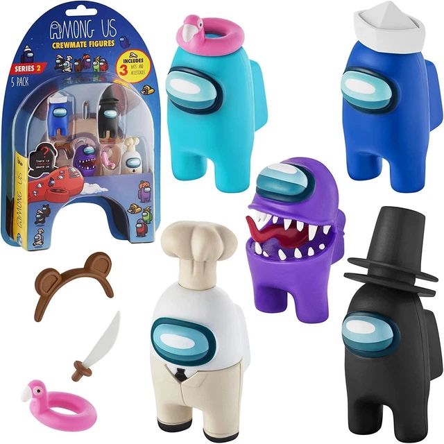 AMONG US 5PACK Crewmate Imposter Figures Flamingo Sailor Chef Top Hat