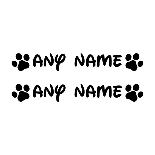 2x Personalised Dog Pet Puppy Bowl Dish Vinyl Sticker Stickers Decal Paw Disney