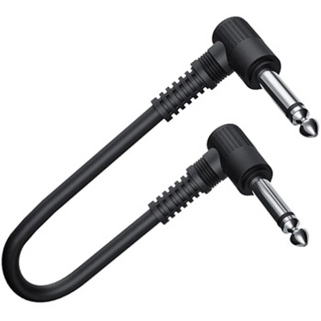 635mm Gitarren Effektpedal Kabel Stecker 1/4in Plug Wire Rechter Winkel schwarz