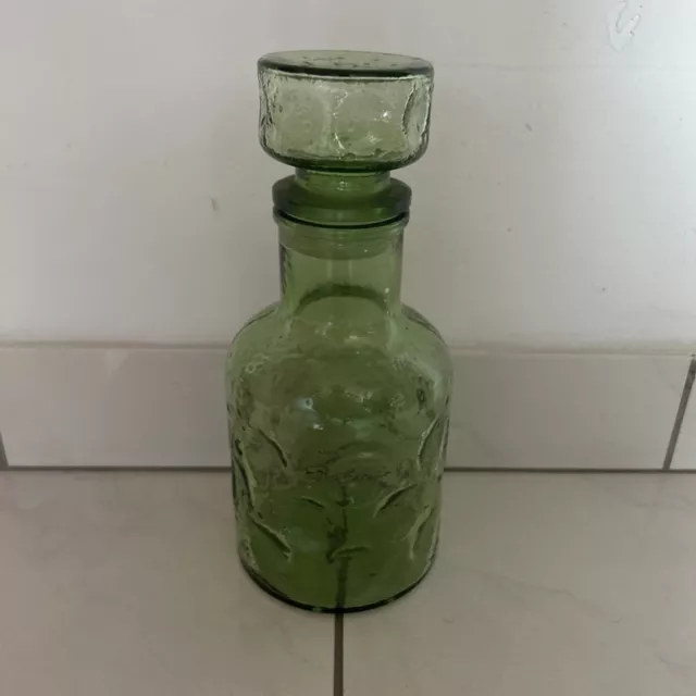 Vintage bouteille verre arrêt bouchon porcelaine Lauzeral vert