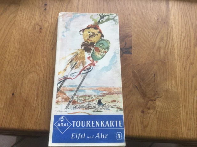ARAL, Tourenkarte,   Eifel und Ahr,  Landkarte , Urlaub; 60iger Jahre