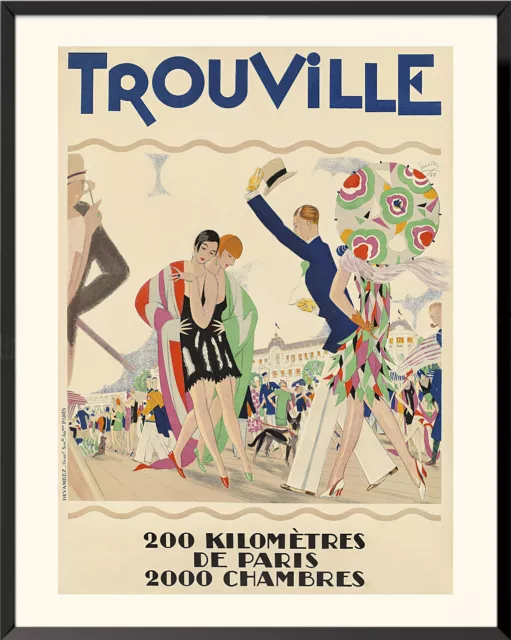 Affiche Ville Trouville Maurice Lauro Réédition Art Deco Poster 2 Formats