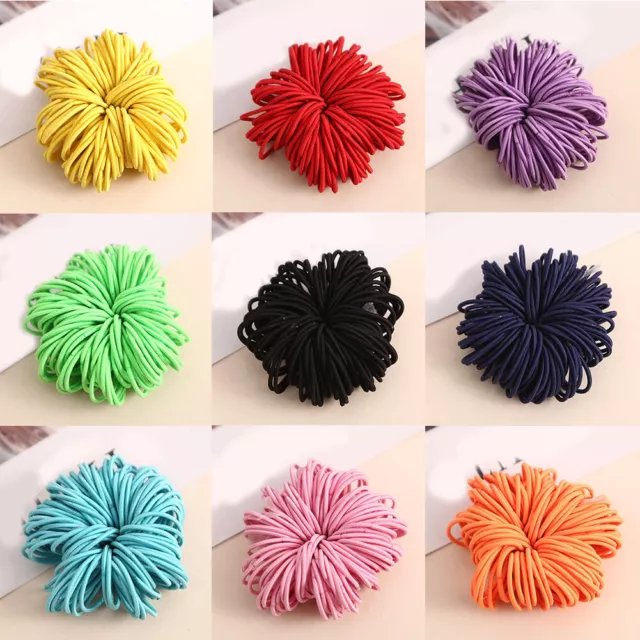 100pcs Elastic Rubber Girl Hair Ties Band Rope Ponytail Holder Fashion Scrunchie