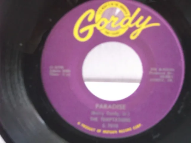 The Temptations,Gordy 7010"Paradise",US,7" 45,1962 Motown classic,Rare non hit,M