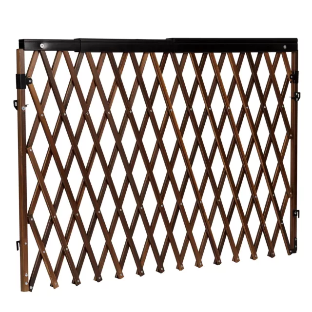 24"-60"Expansion Walk-Thru Baby Gate Hardware Mount Infants Toddlers &Pets Brown