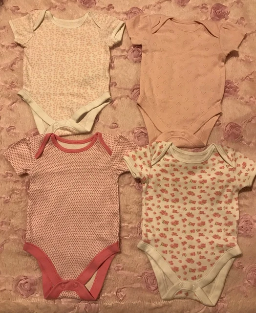 George Baby Girl short sleeve vest bodysuit bundle size 0-3 months
