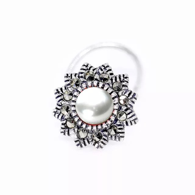 92.5 Sterlingsilber Blume Form Schöne Markasit Nase Nadel Für Damen