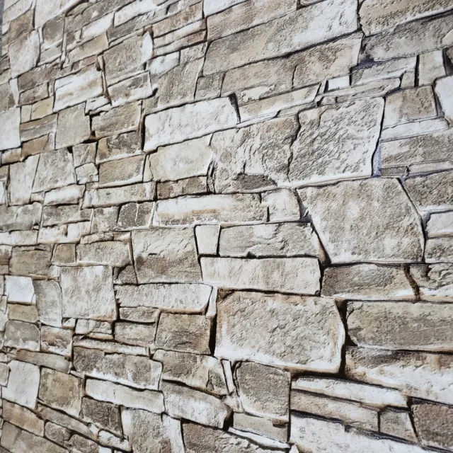 Vinyl Wallpaper roll textured brown modern wallcoverings faux stone texture 3D