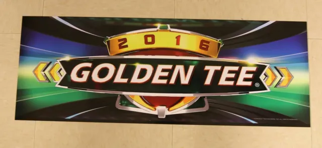 Golden Tee Live 2016 marquee back lit sign, measures 26" long x 9.5" tall - NEW