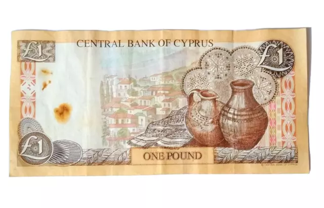 Vintage 1998 Central Bank Of Cyprus £1 One Pound Note Rare Collectable AD309867 3