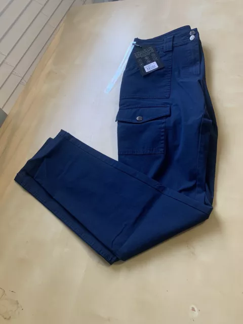 Anatomie Kate Cargo Travel Stretch Pants Ladies Size Small Navy Blue Denim NEW